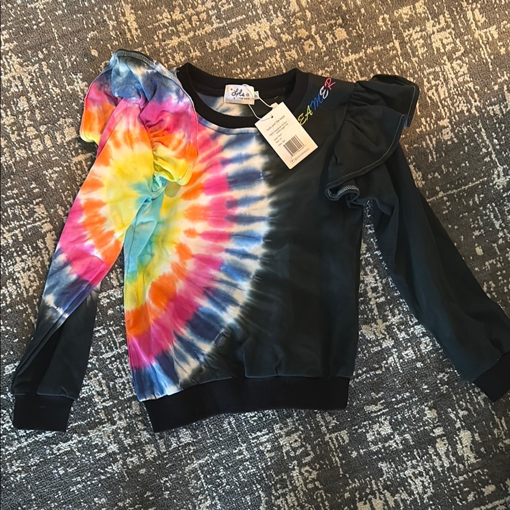 Vibrant Red and Orange Tie-Dye Sweatshirt